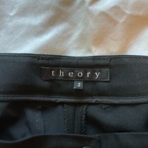 Theory Wool Blend Black Dress Pant - Boot Cut - Cuffed -  Size 2.